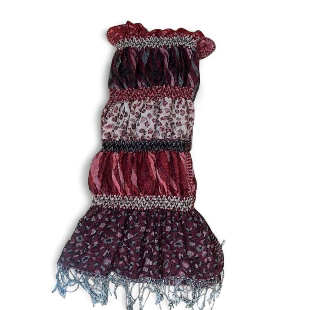 100% viscose Anthro Style Women's Boho Scarf with Fringe